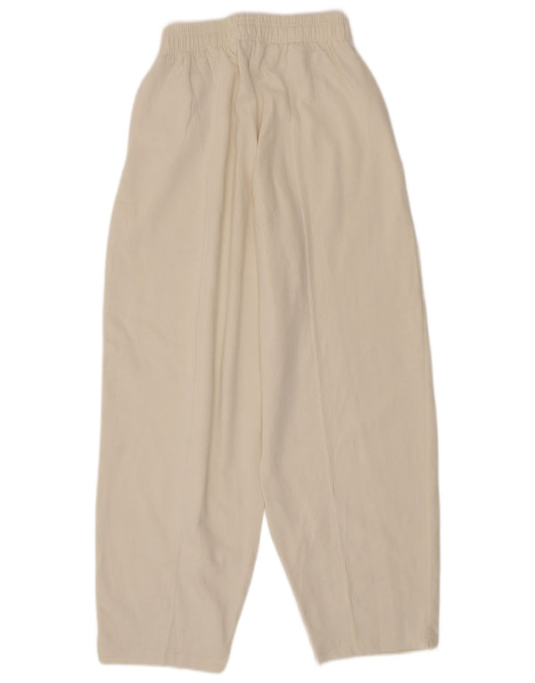Zara Womens Tracksuit Trousers UK 8 Small  Off White Cotton