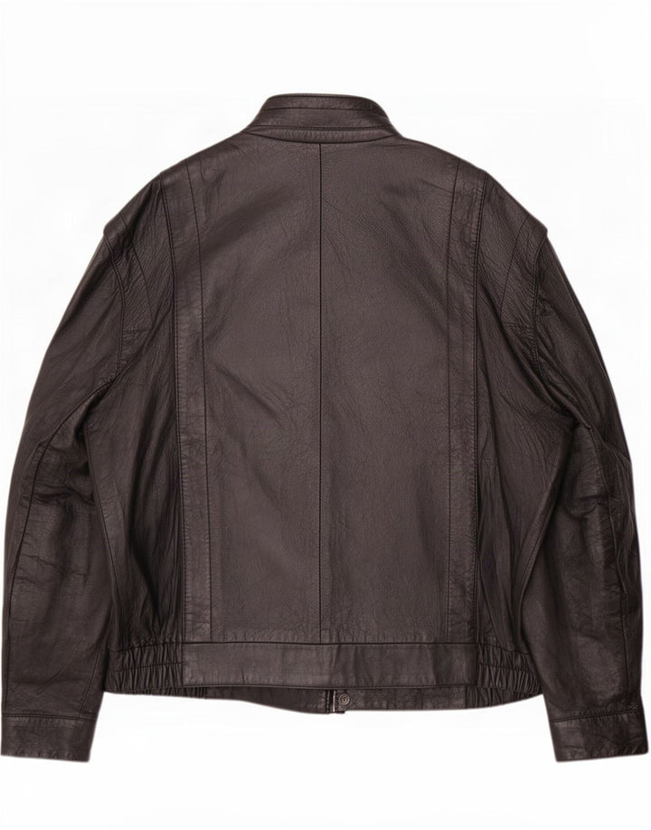 Giacca in pelle vintage da uomo IT 52 XL Nera