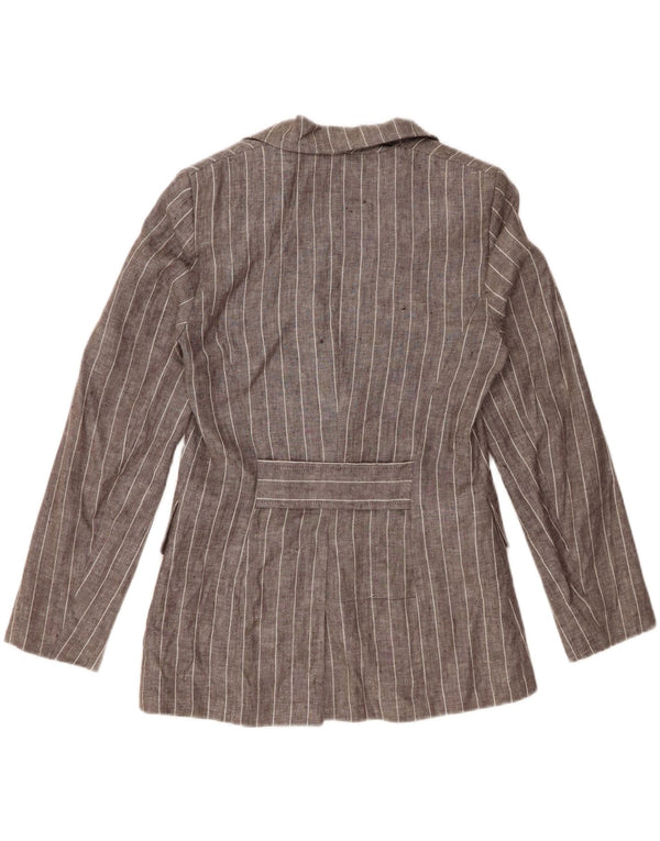 KOOKAI Womens 1 Button Blazer Jacket EU 38 Medium Grey Pinstripe
