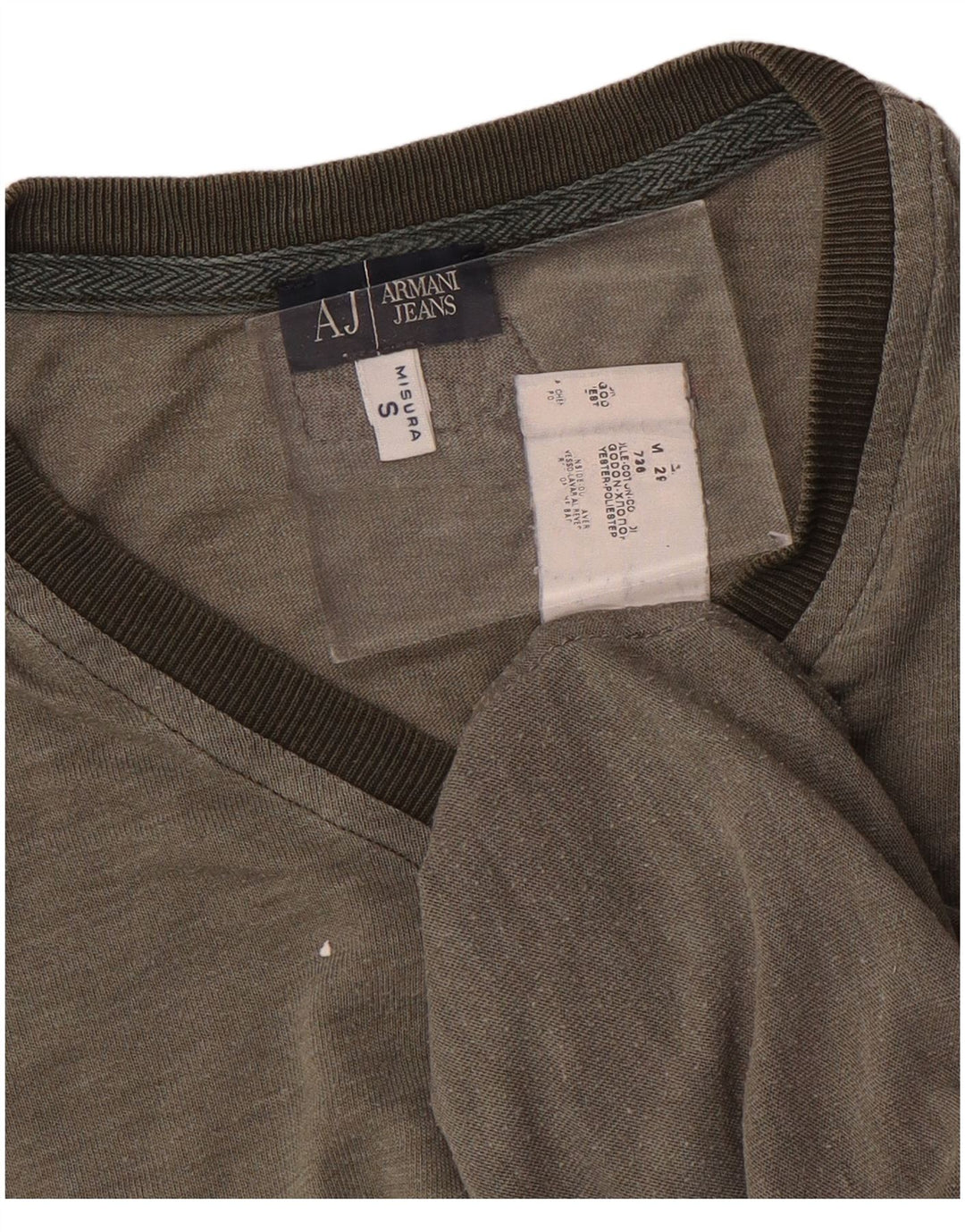 ARMANI JEANS Top grafico da uomo a maniche lunghe piccolo in cotone grigio
