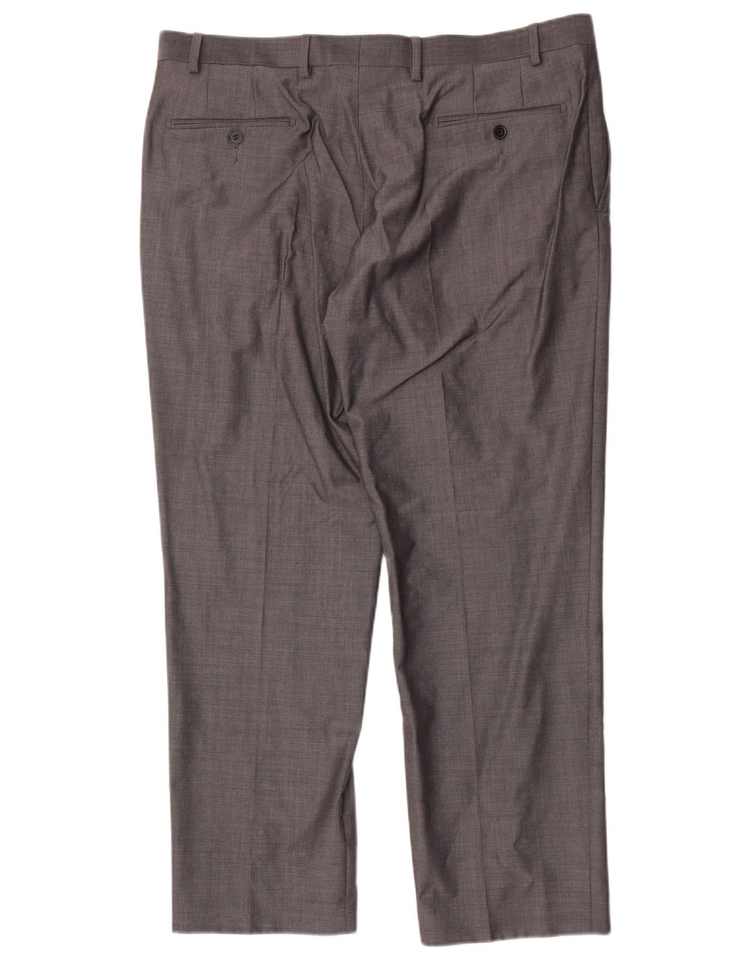 Pantaloni da abito dritti autografi da uomo Marks & Spencer W38 L29 lana grigia