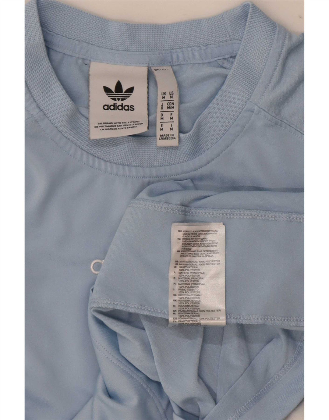 T-shirt grafica da uomo Adidas Top in poliestere color block blu medio