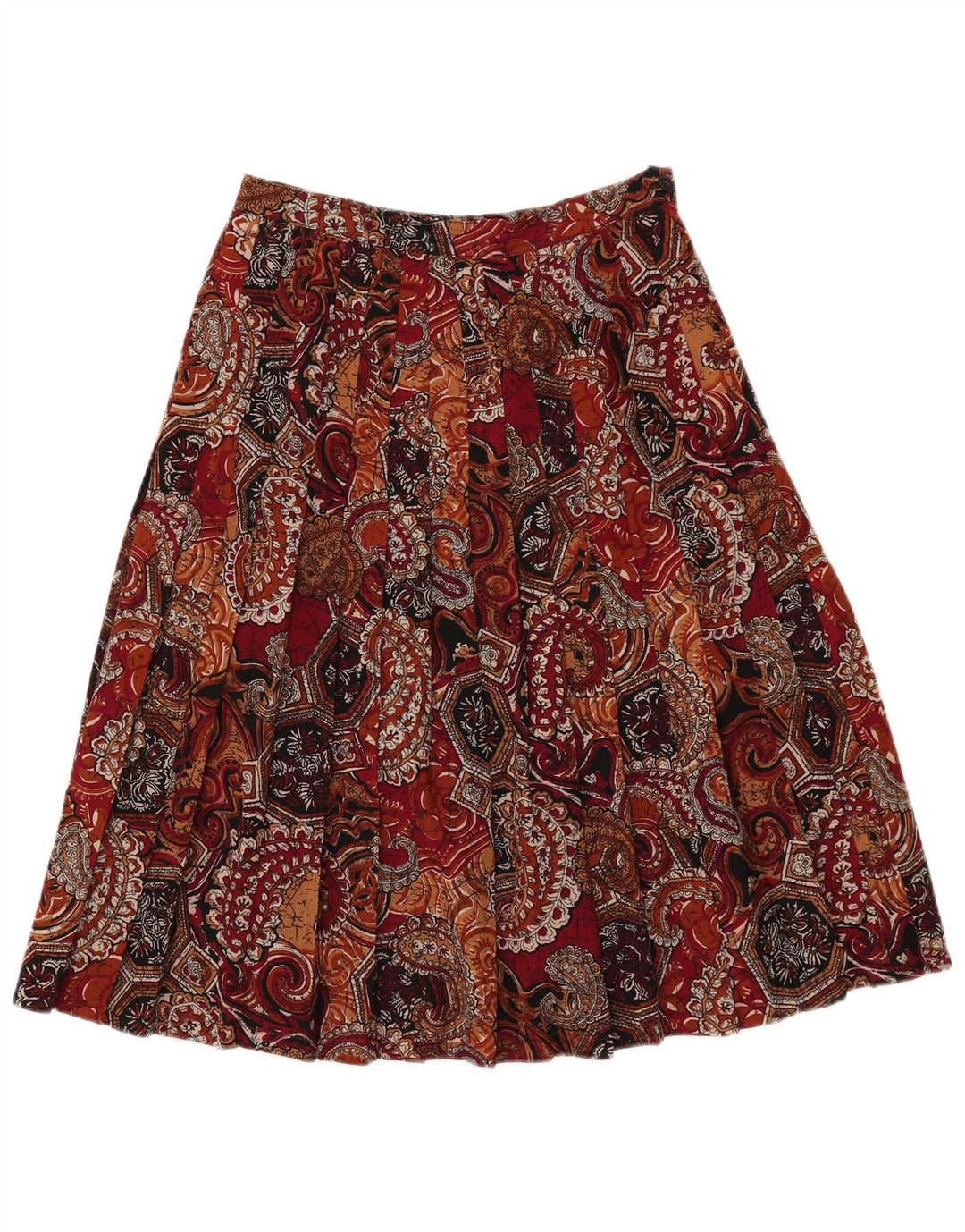 Gonna a pieghe da donna VINTAGE W27 piccolo Paisley multicolore