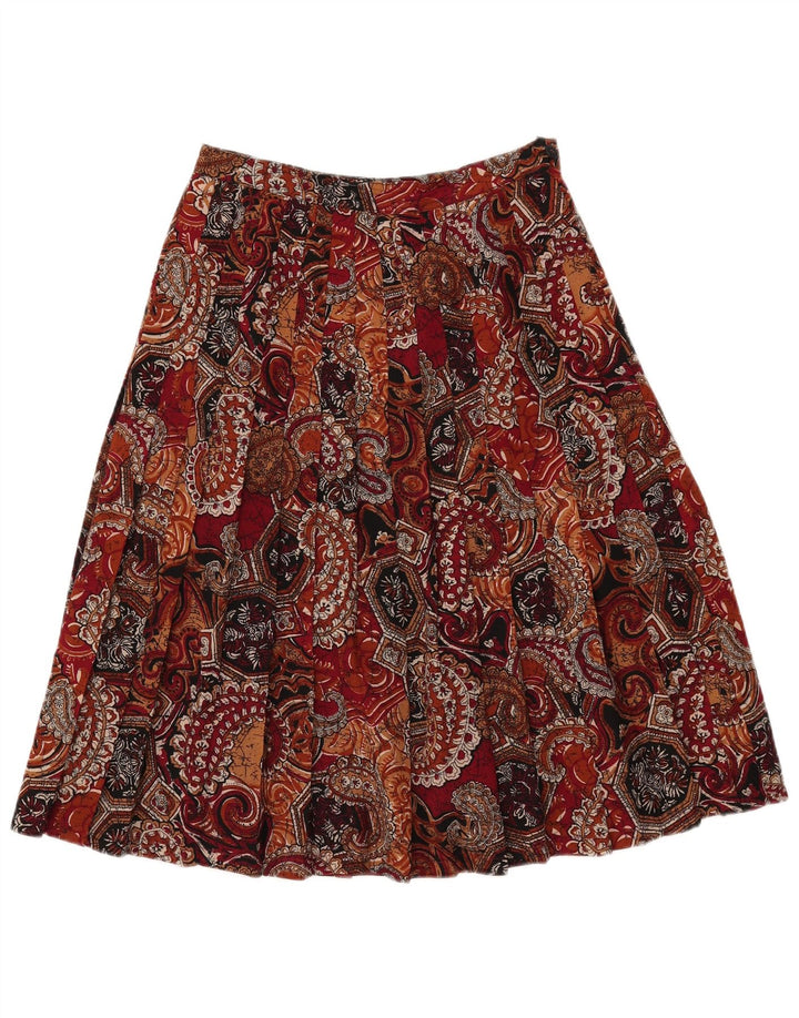 Gonna a pieghe da donna VINTAGE W27 piccolo Paisley multicolore