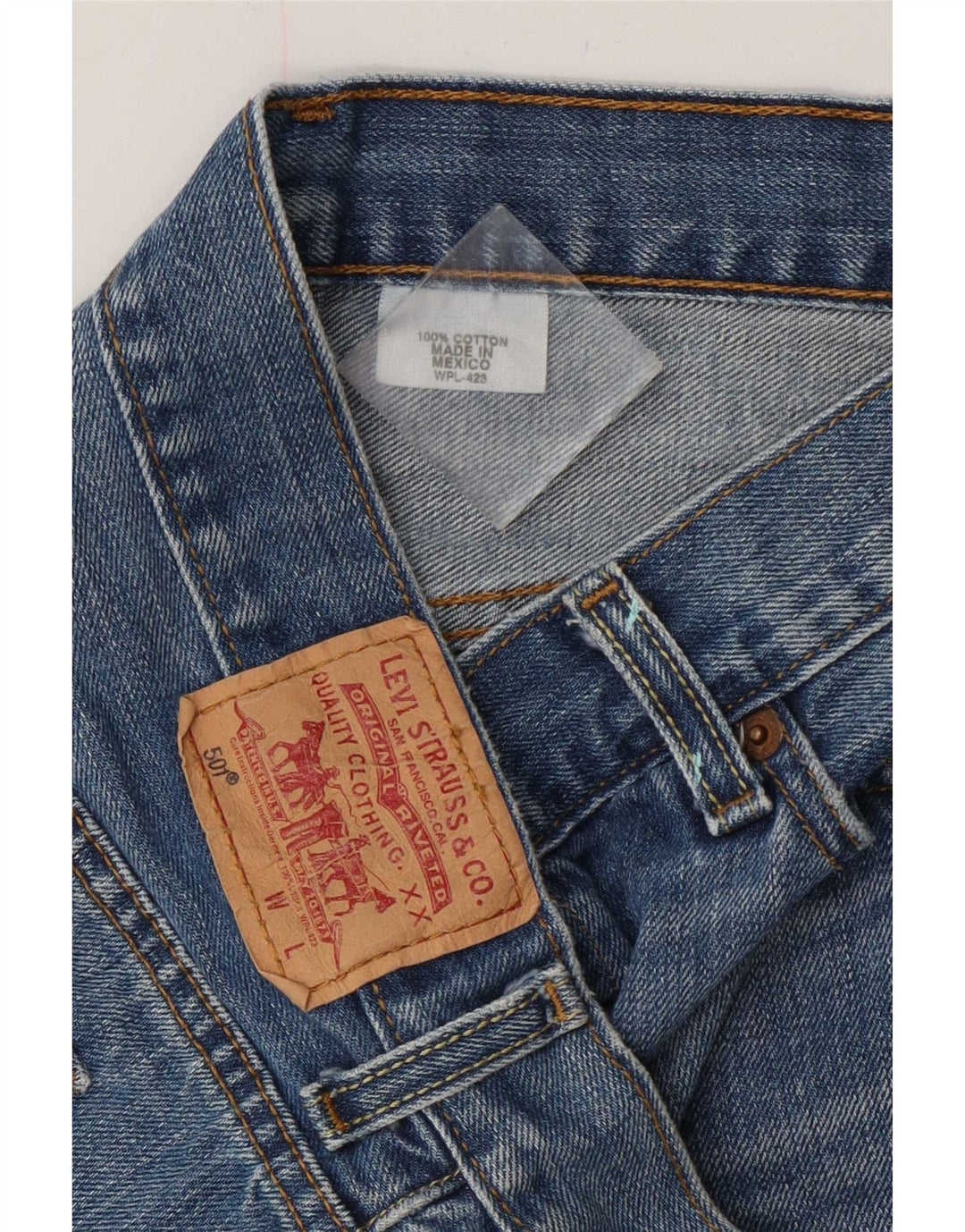 Pantaloncini di jeans grafici Levi's 501 da donna W30 cotone floreale blu medio