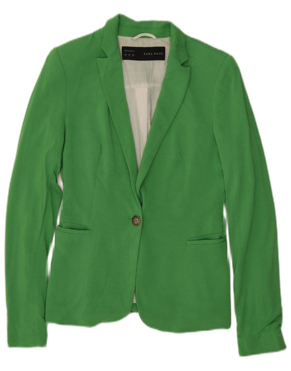 Giacca blazer a 1 bottone da donna Zara UK 6 XS verde viscosa