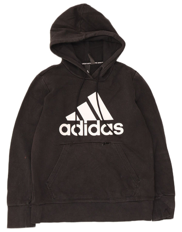 Felpa con cappuccio grafica da donna Adidas UK 12/14 Medium Nero