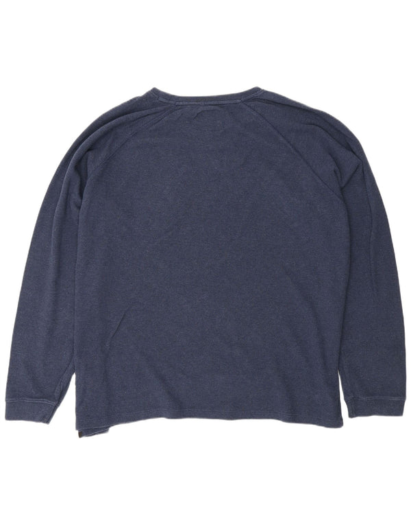 ANIMAL Mens Top Long Sleeve XL Navy Blue Cotton