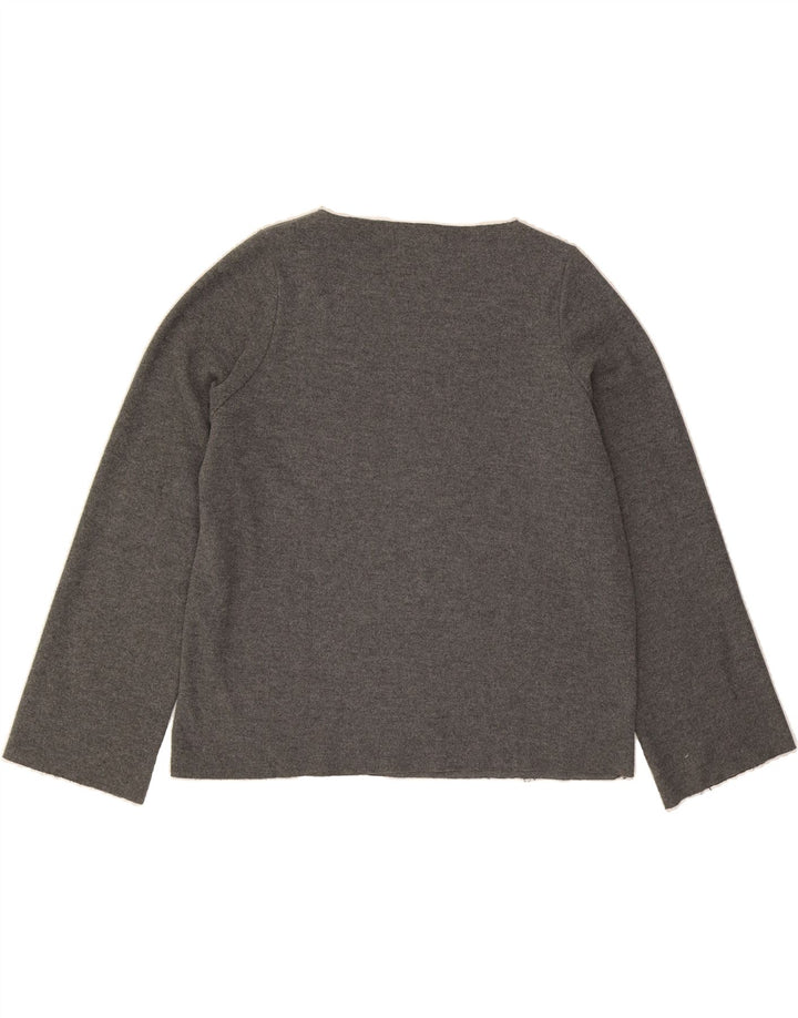 ZARA Womens Oversized Crew Neck Jumper Sweater UK 10 Small Grey Polyester Vintage Zara and Second-Hand Zara from Messina Hembry 