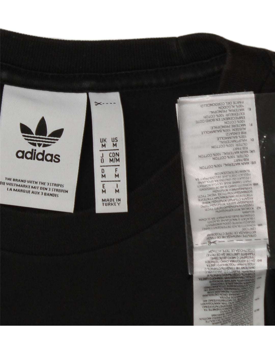 ADIDAS Mens T-Shirt Top Medium Black Cotton Vintage Adidas and Second-Hand Adidas from Messina Hembry 