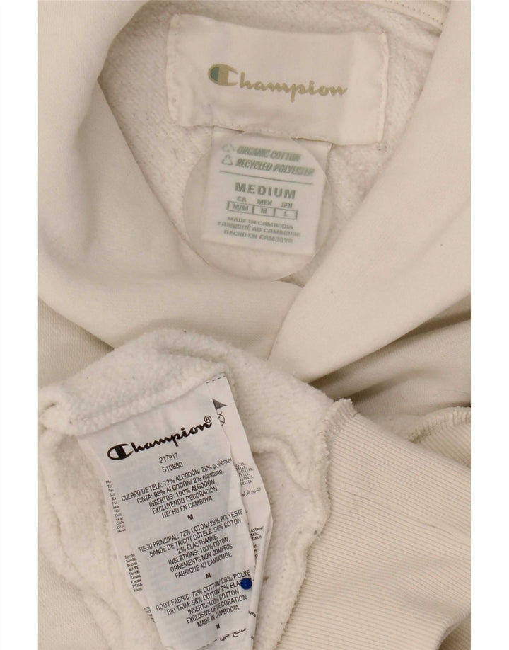 Felpa con cappuccio da uomo Champion in cotone bianco medio