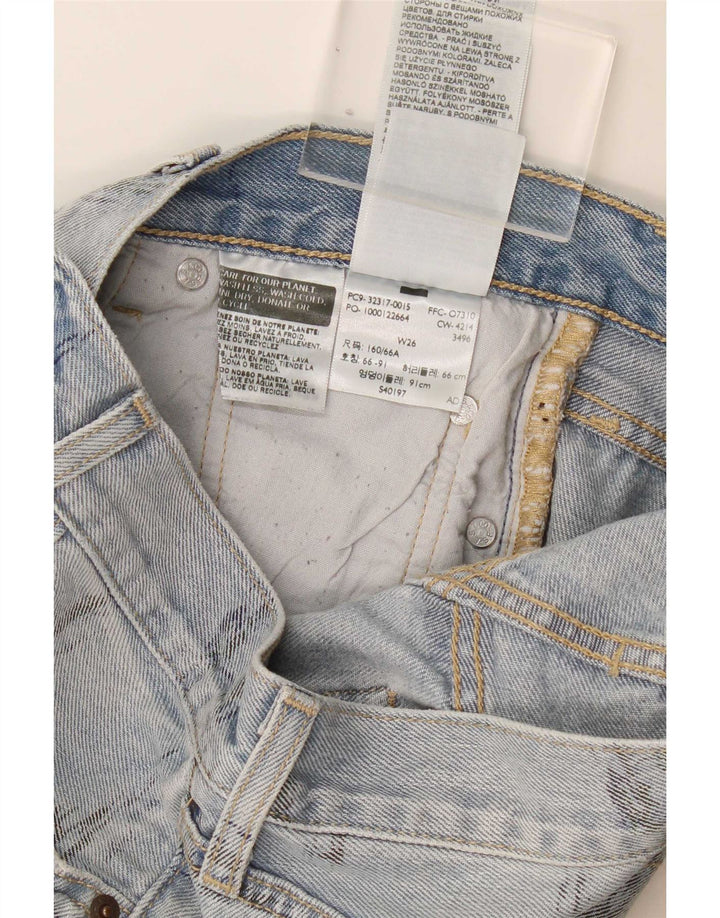 Pantaloncini di jeans Levi's 501 da donna W26 piccoli in cotone blu