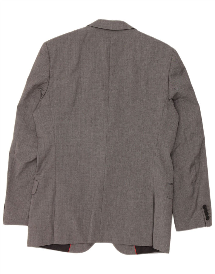 Giacca blazer da uomo a 2 bottoni Hugo Boss EU 48 Lana vergine grigio medio