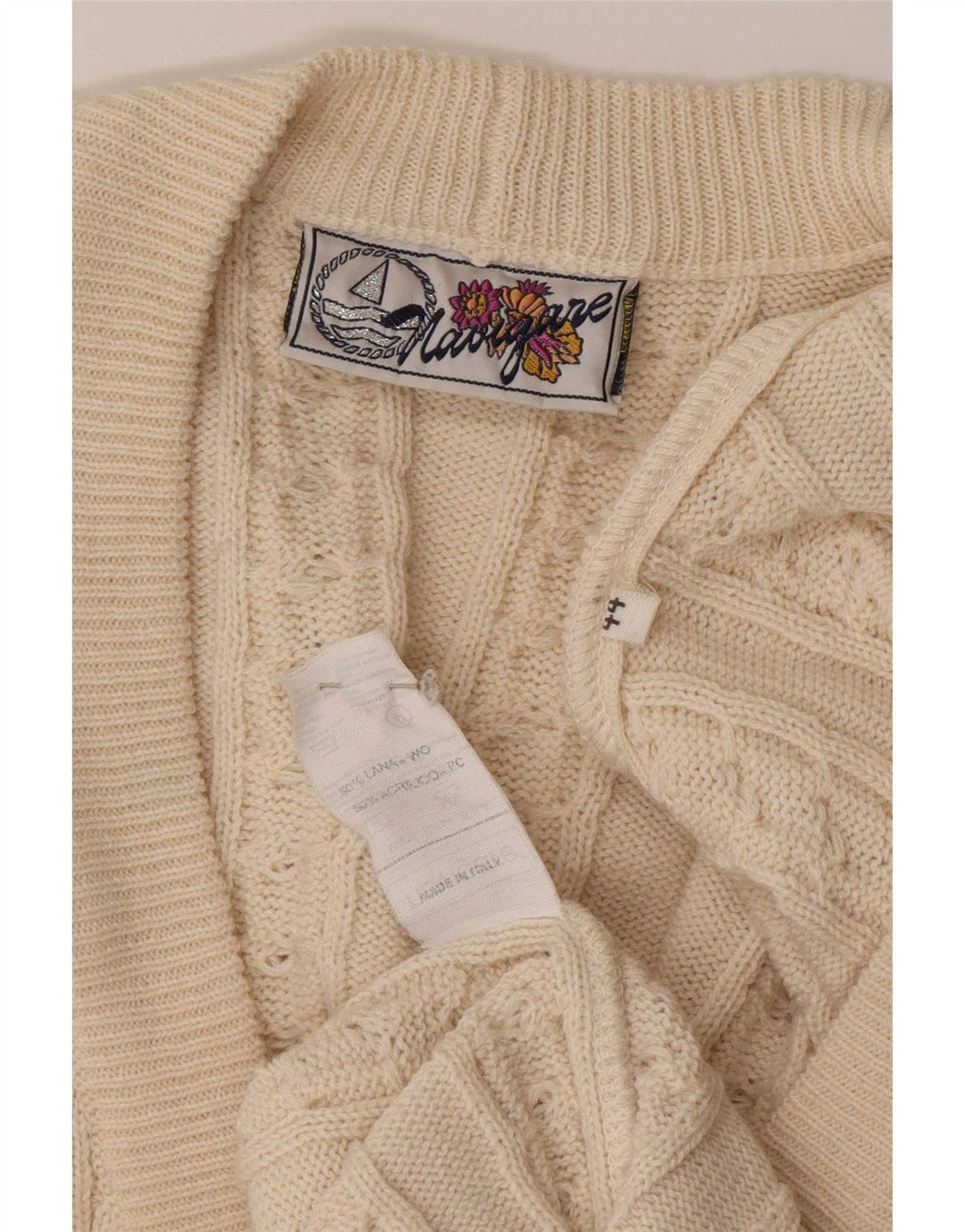 Maglia Cardigan Donna Navigare IT 44 Beige Medio Lana