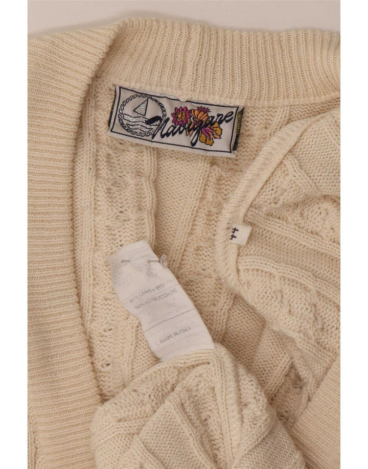 Maglia Cardigan Donna Navigare IT 44 Beige Medio Lana