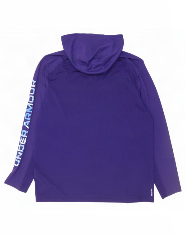Under Armour - Top grafico da uomo con cappuccio, manica lunga, XL, poliestere viola