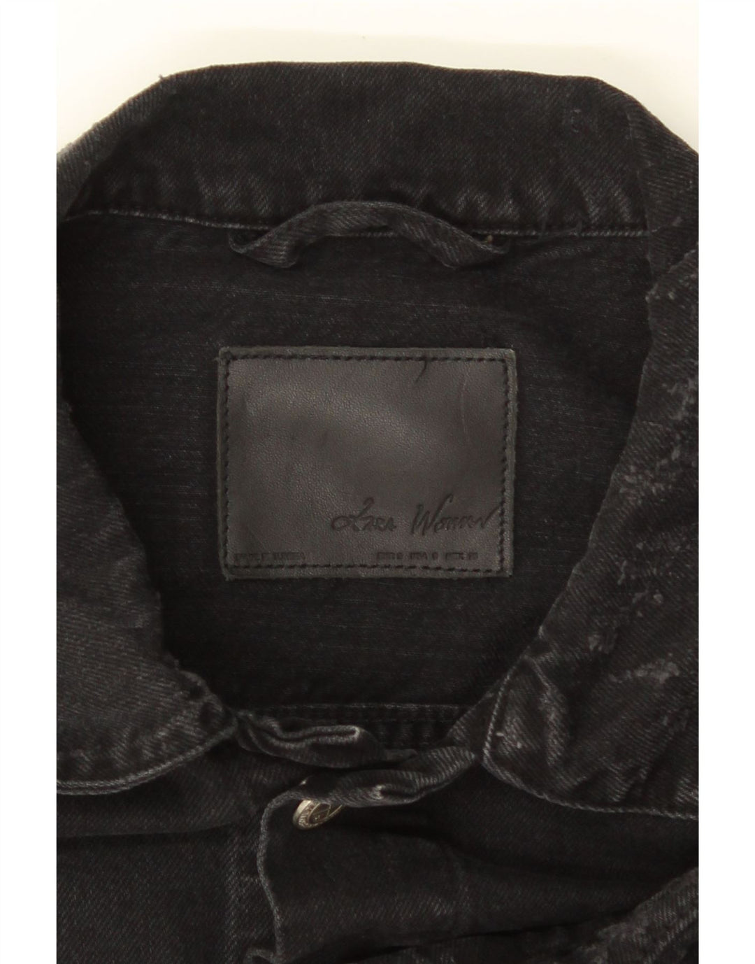 Giacca in denim invecchiato ZARA da uomo UK 36 piccola in cotone nero
