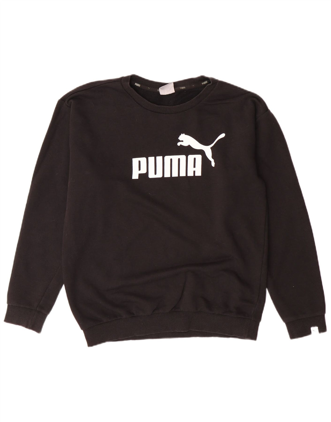 PUMA Felpa con grafica oversize da donna UK 10 Small Nera