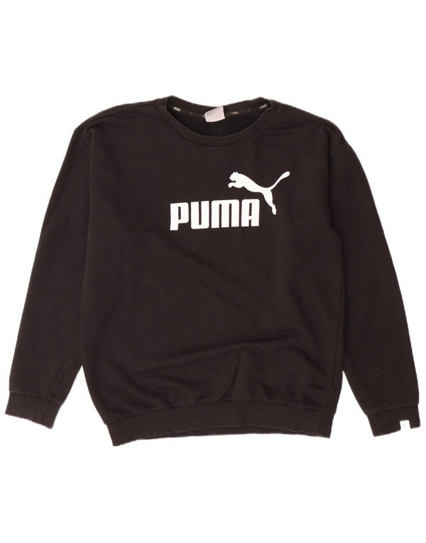 PUMA Felpa con grafica oversize da donna UK 10 Small Nera