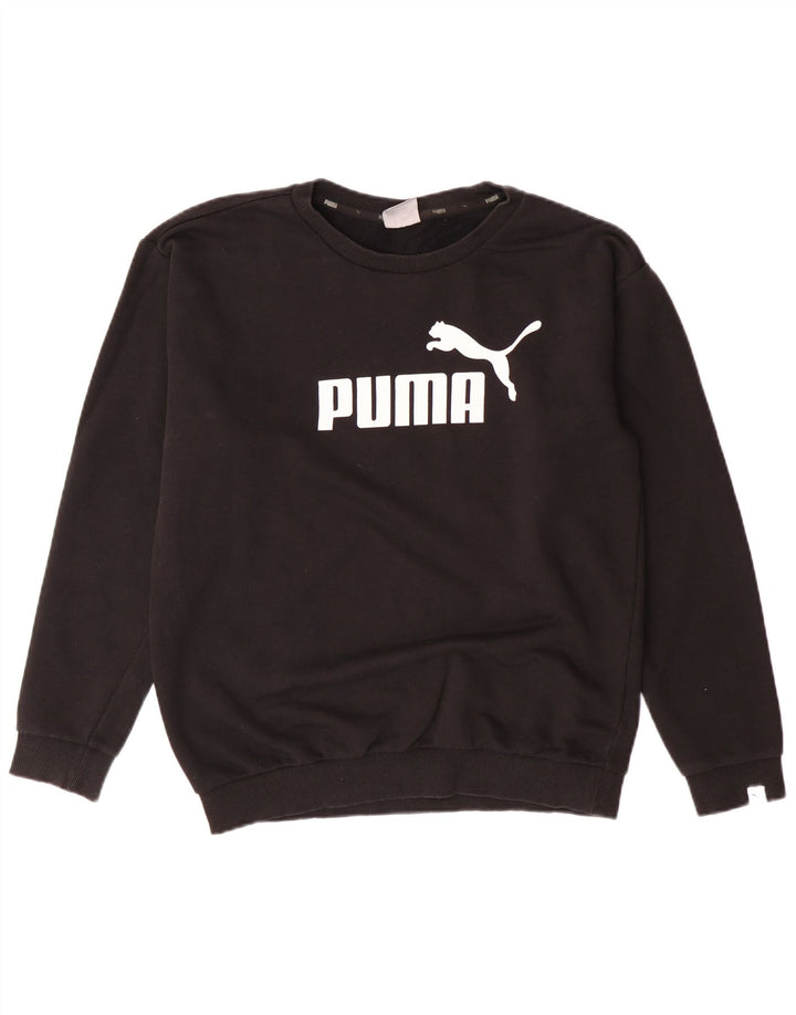 PUMA Felpa con grafica oversize da donna UK 10 Small Nera
