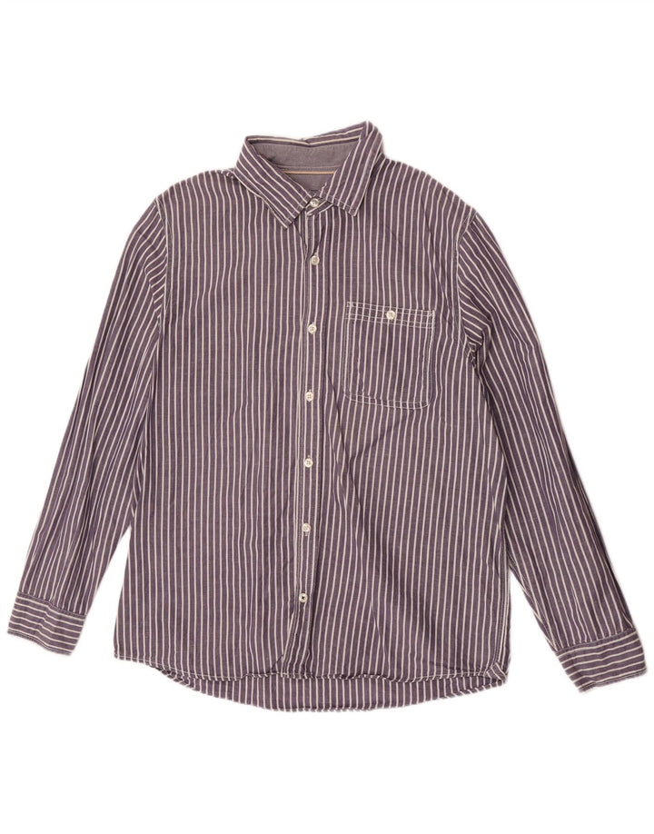 Camicia da uomo Fat Face XL in cotone a righe blu navy