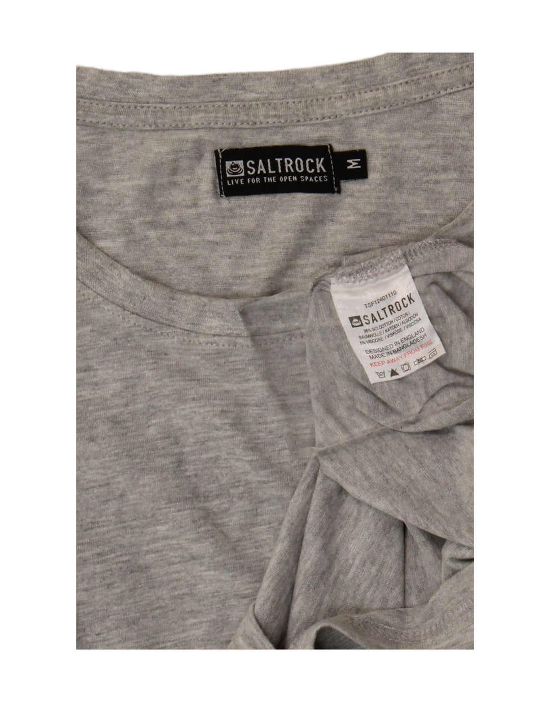 T-shirt da uomo Saltrock Top in cotone grigio medio