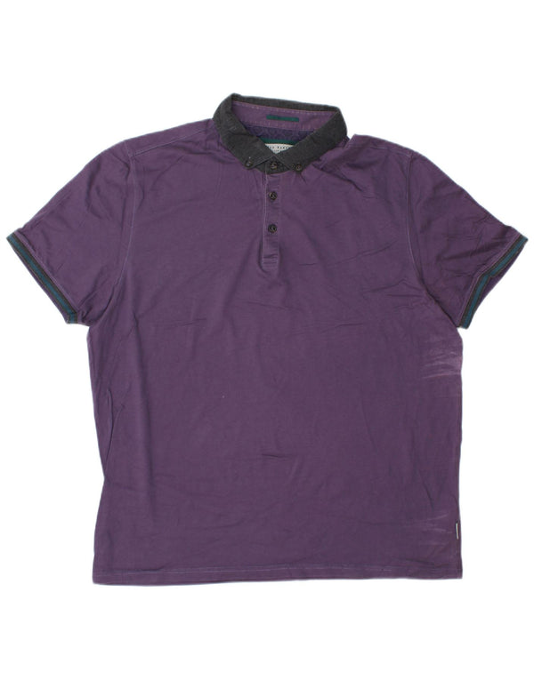 Polo da uomo TED BAKER taglia 6 2XL cotone color block viola