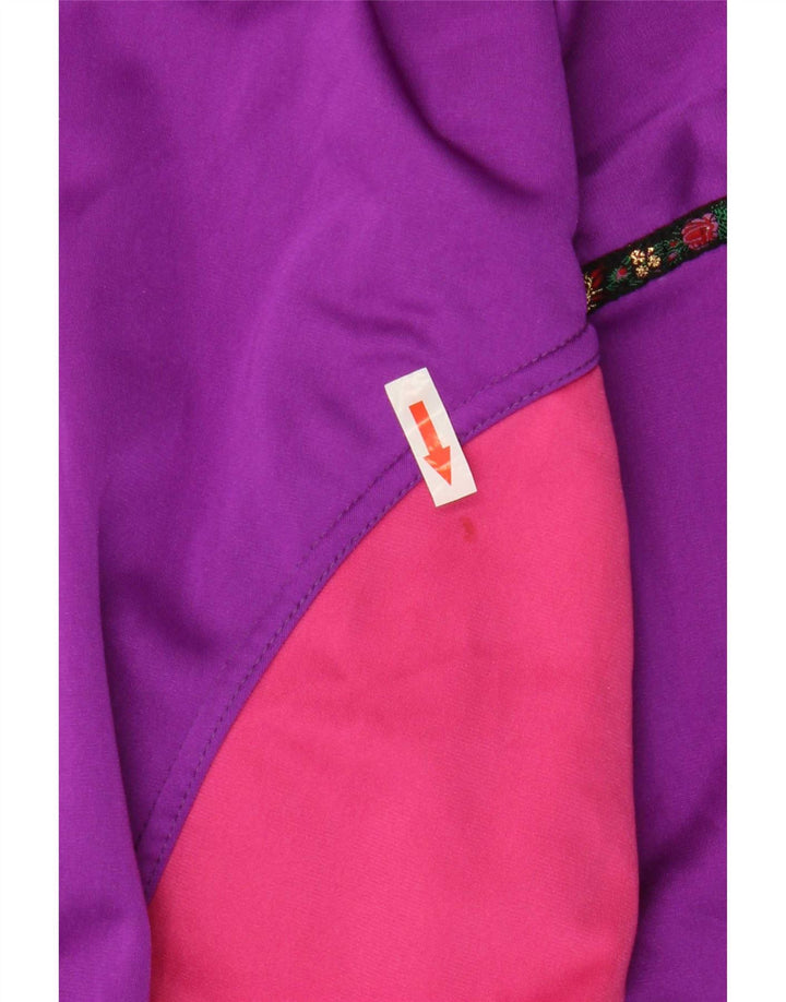 Giacca da tuta da donna vintage UK 14 Large Purple Colourblock