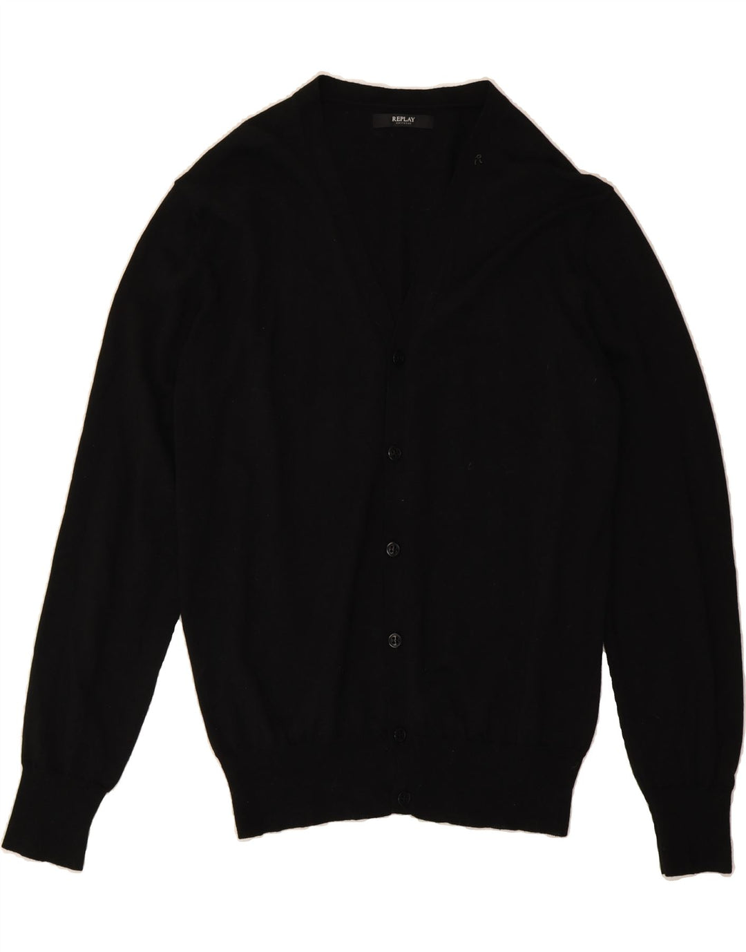 REPLAY Womens Cardigan Sweater UK 18 XL Black Wool Vintage Replay and Second-Hand Replay from Messina Hembry 