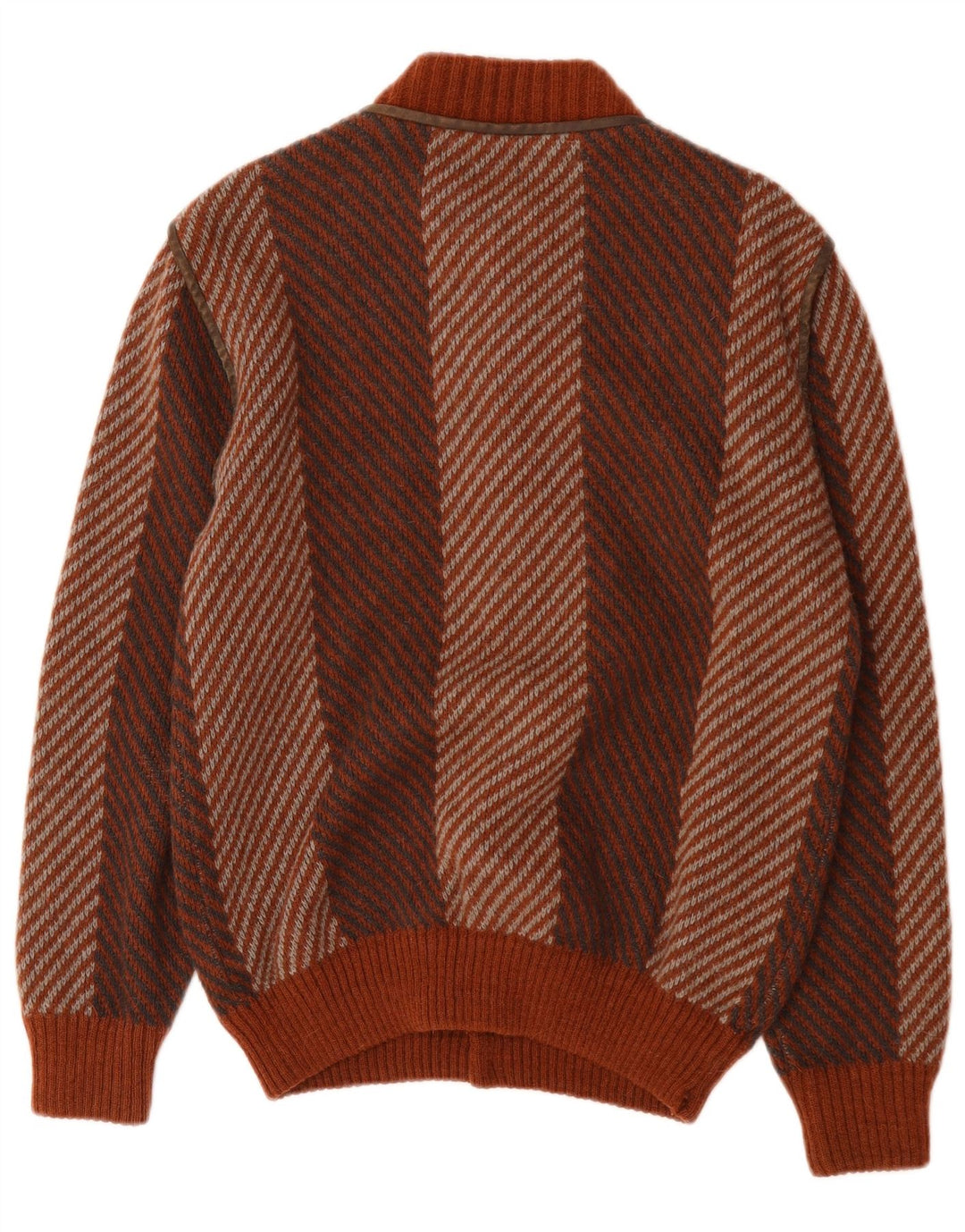 Maglione cardigan da uomo De Pletrl IT 48 Lana a righe marrone medio