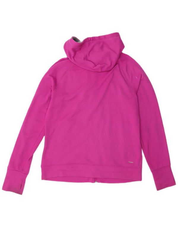 Maglione con cappuccio e zip Adidas Climalite da donna UK 12/14 Poliestere rosa medio
