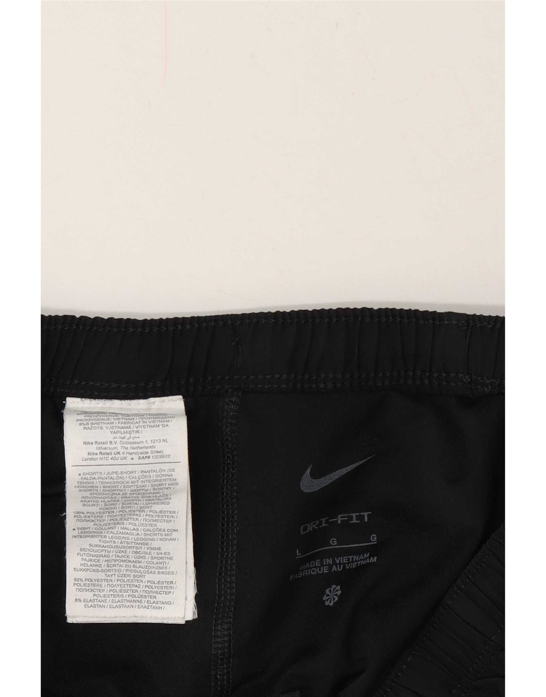 Pantaloncini sportivi Nike Dri Fit da uomo, grandi, in poliestere nero