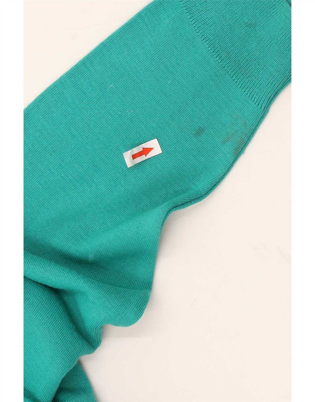 Maglione vintage da uomo con scollo a V, grande lana turchese
