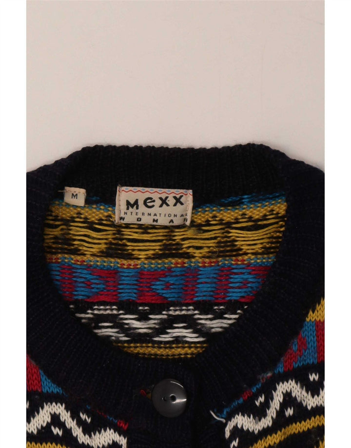 Mexx Maglione cardigan da donna UK 14 medio multicolore Fair Isle