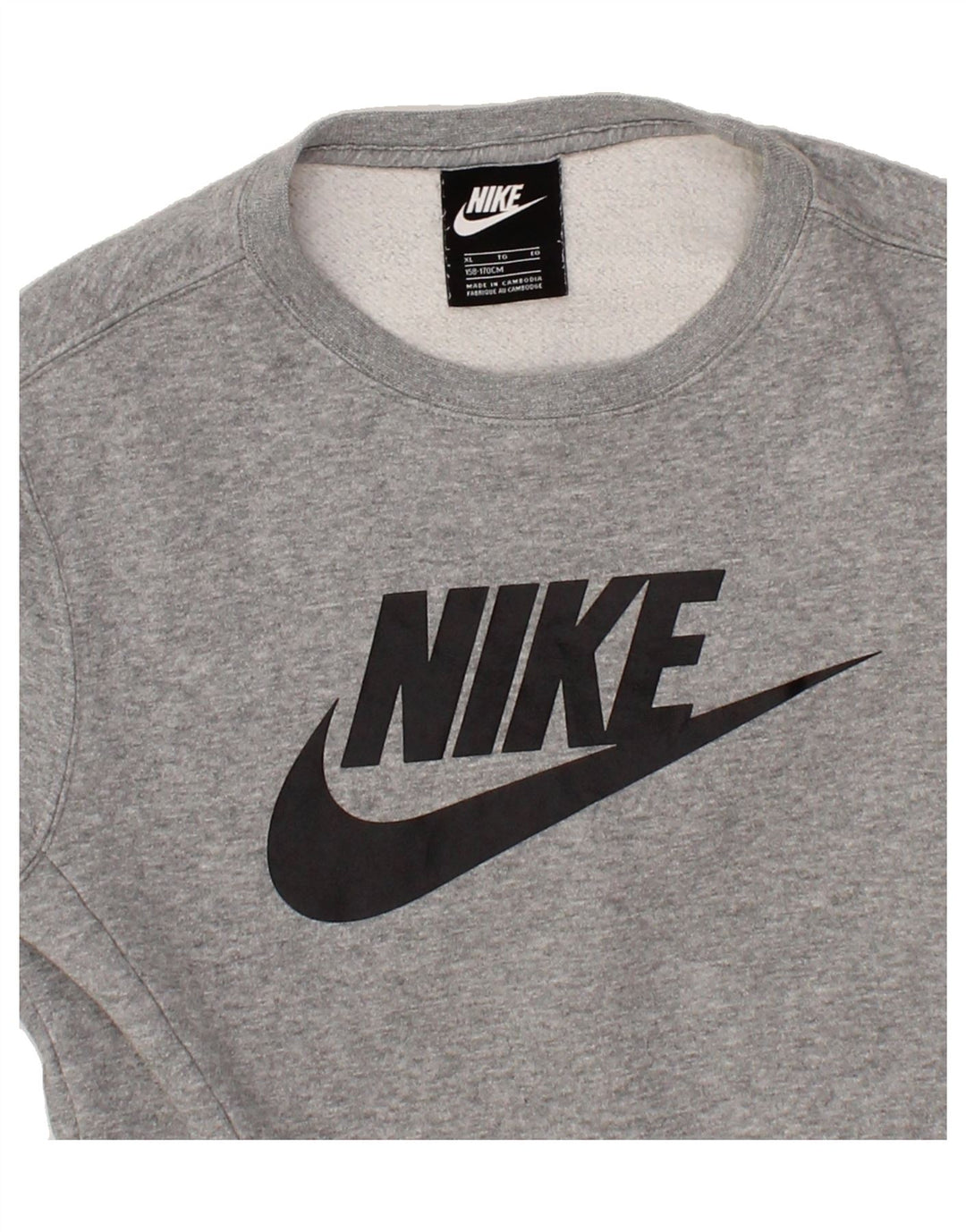 Felpa con grafica NIKE per ragazzi 13-14 anni XL in cotone grigio
