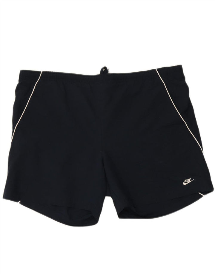 NIKE Mens Sport Shorts UK 37/39 XL Navy Blue Polyester