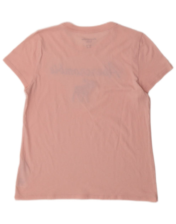 T-shirt grafica per ragazze Abercrombie & Fitch 13-14 anni in cotone rosa