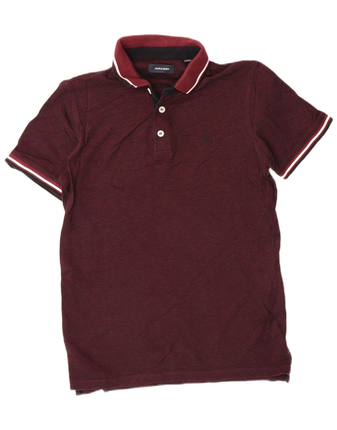 JACK & JONES Polo da uomo in cotone bordeaux medio