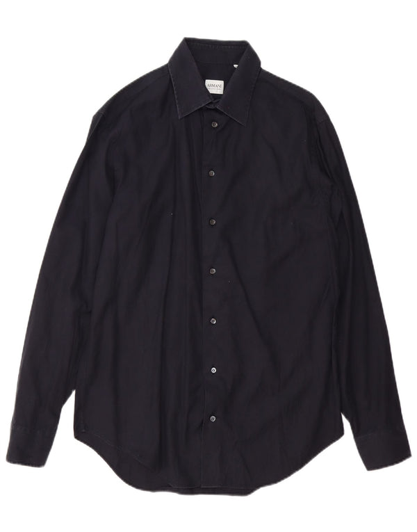 Camicia da uomo Armani Collezioni taglia 39 15 1/2 cotone medio blu navy