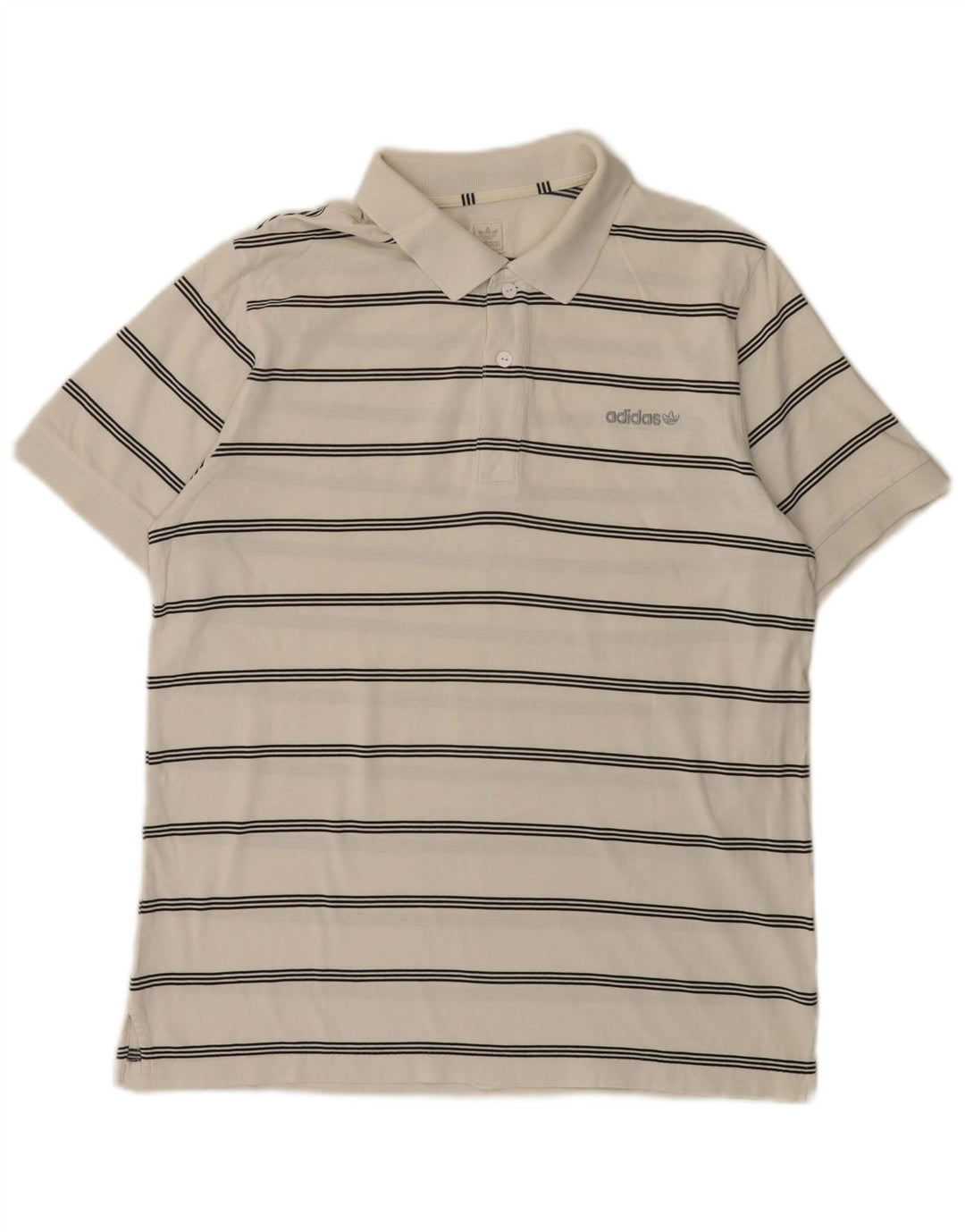 Polo Adidas da uomo a righe bianche medie