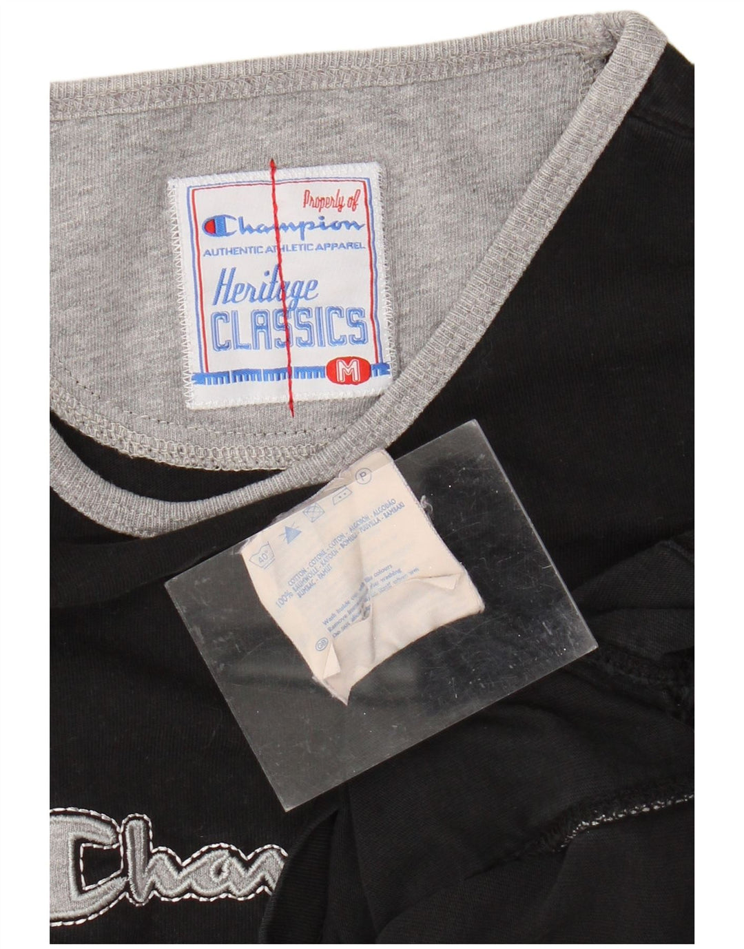 T-shirt grafica CHAMPION da donna Heritage Classics UK 12 media nera