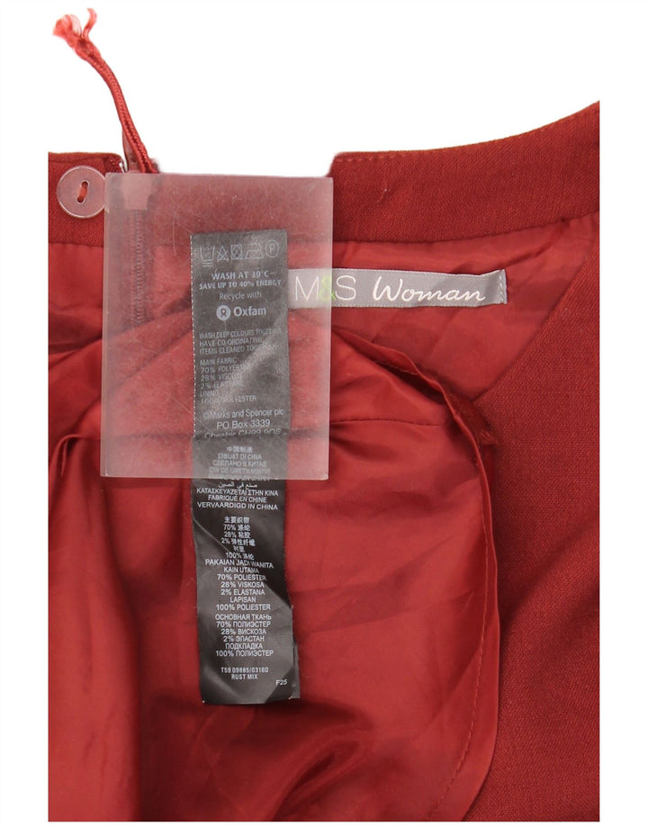 Abito a trapezio da donna Marks & Spencer UK 12 Poliestere color block rosso medio