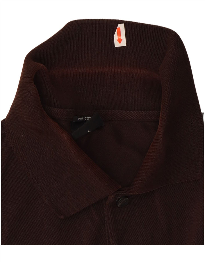 Polo da uomo Hugo Boss grande in cotone marrone