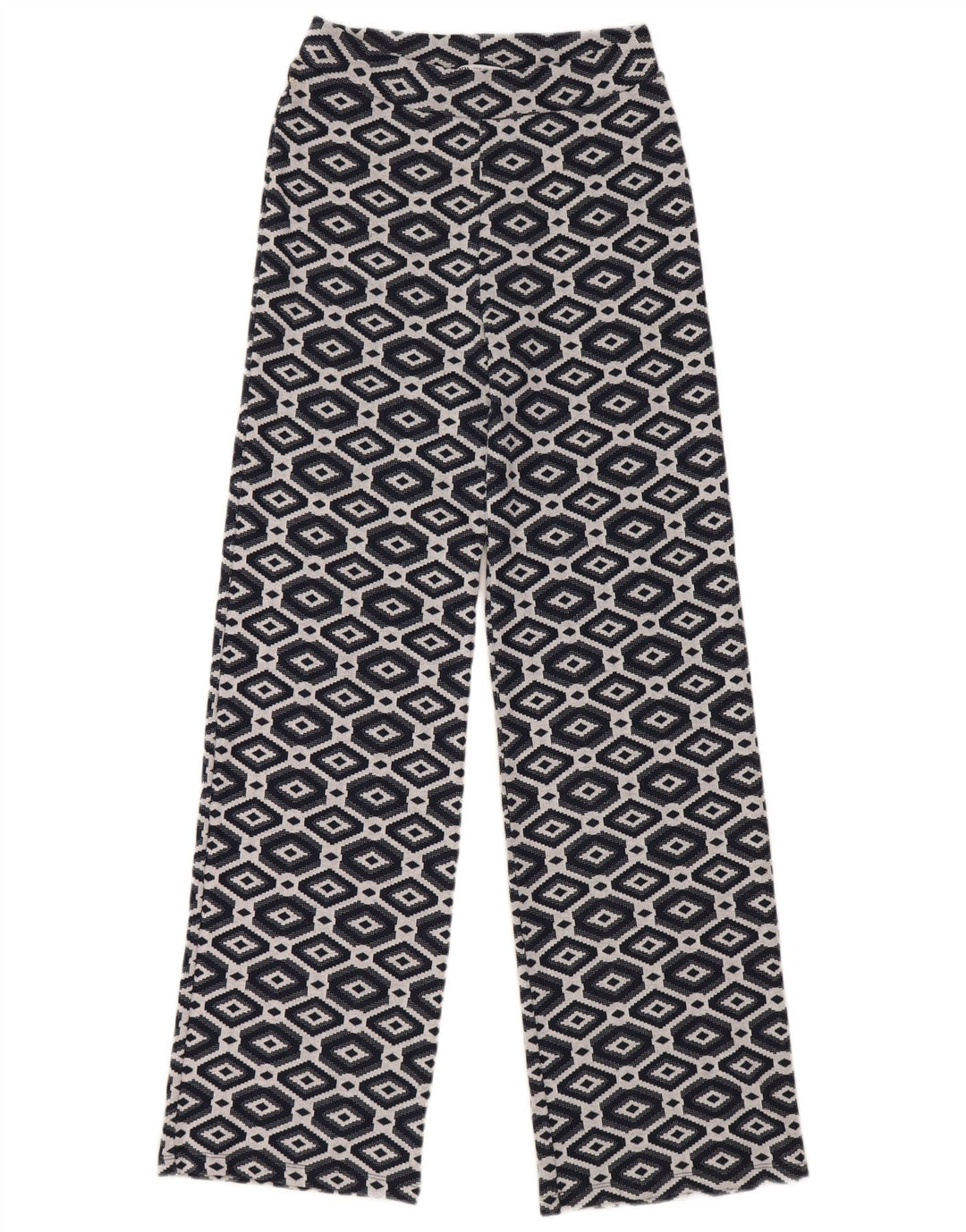 Pantaloni a gamba larga da donna Zara medi W28 L30 blu navy geometrici