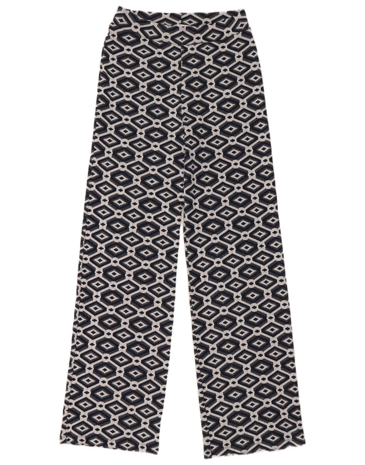 Pantaloni a gamba larga da donna Zara medi W28 L30 blu navy geometrici
