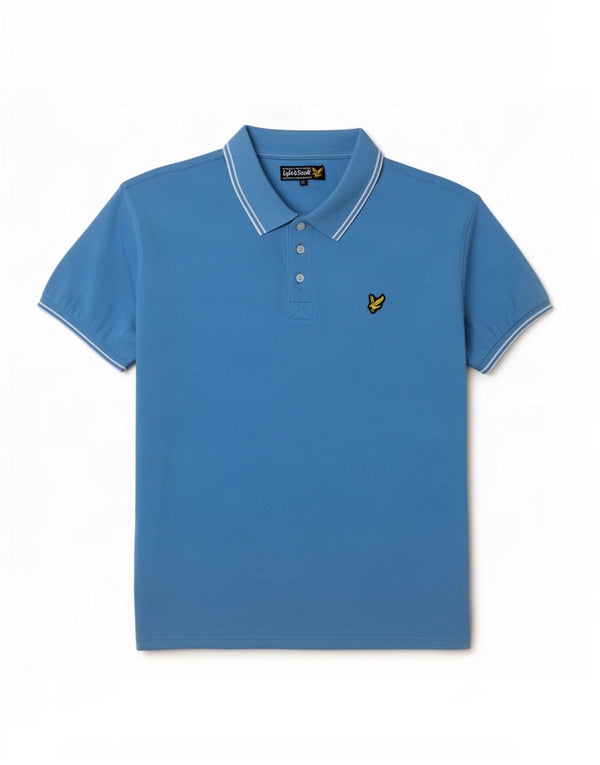 Polo da uomo Lyle & Scott XL in lana a righe blu