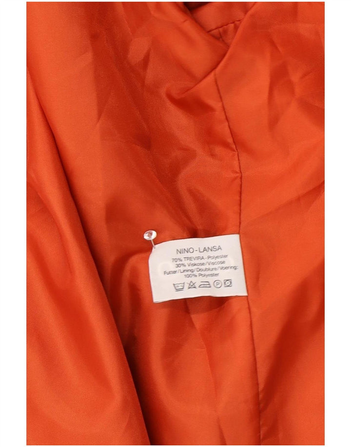 Giacca blazer doppiopetto da donna NINO UK 16 grande poliestere arancione