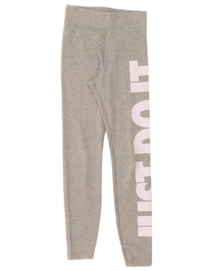 Leggings grafici da donna Nike UK 4 XS cotone grigio