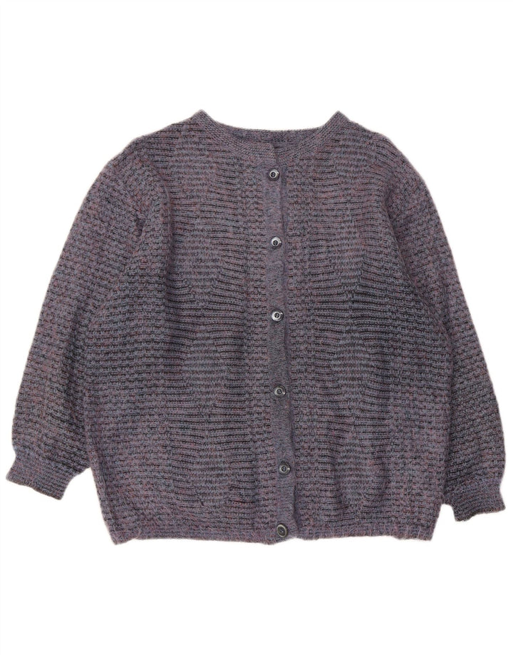 Maglione cardigan da donna vintage UK 16 grande blu