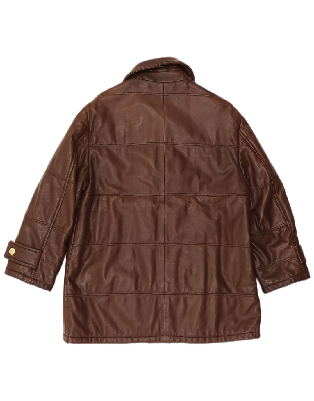 Giacca in pelle vintage da donna IT 42 Marrone medio